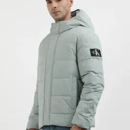 Calvin Klein Grey Regular Fit Quilted Hooded Jacket image 3