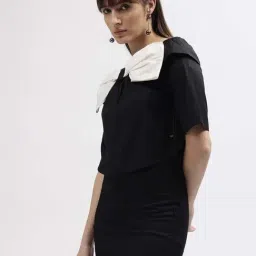 Elle Black Cotton Off Shoulder Top image 3