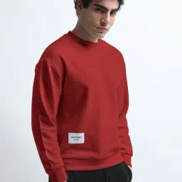 Showoffff Maroon Cotton Slim Fit Sweatshirt image 3