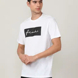 FCUK Typography Printed Short Sleeves Cotton Regular Fit T-shirt image 3