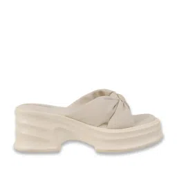 Mochi Women's Beige Casual Wedges image 3