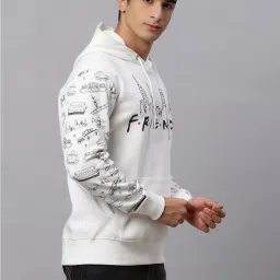 Free Authority Off-White Loose Fit Friends Printed Hooded Sweatshirt image 3