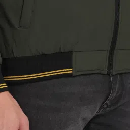 Allen Solly Steel Green Regular Fit Bomber Jacket image 3