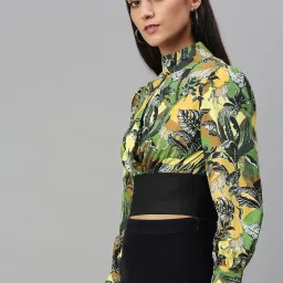 KASSUALLY Multicolor Printed Crop Top image 3