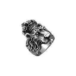Teeragaj Set Of 3 Stones Studded Lion & Eye Adjustable Finger Rings image 2