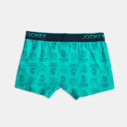 Jockey Boys Navy & Billiard Green Cotton Printed Trunk Pack of 2 image 3