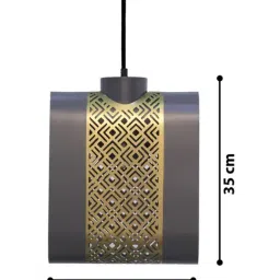 Home Blitz Grey Iron Arin Mesh Wide Hanging Lamp image 5