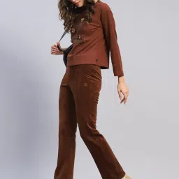 Rock.it Brown Regular Fit Mid Rise Trousers image 3
