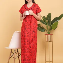 Sweet Dreams Red Floral Printed Gown image 3