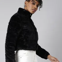 showoffff SHOWOFF Black Regular Fit Puffer Jacket image 3