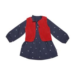 Nino Bambino Kids Navy Organic Cotton Printed Dress-picture-35