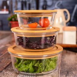 Goodhomes Transparent & Brown Glass Storage Container - Set of 3-picture-29