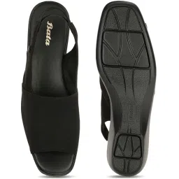 Bata Women's JOE Black Sling Back Wedges image 3