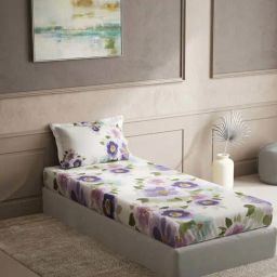 DDecor Purple Cotton 150 TC Single Size Bedsheet With Pillow Cover-picture-33