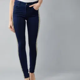 DOLCE CRUDO Navy Skinny Fit Jeans-picture-37