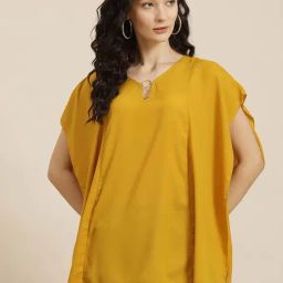 Qurvii Mustard Loose Fit Top-picture-32