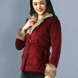 BUYNEWTREND Maroon Regular Fit Jacket image 3