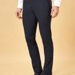 Peregrine by Pantaloons Dark Navy Slim Fit Trousers image 3