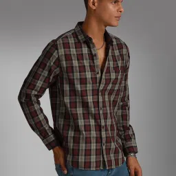 High Star Green Cotton Regular Fit Checks Shirt image 3