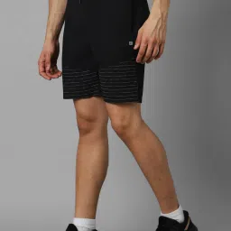 Louis Philippe Black Slim Fit Striped Shorts image 3