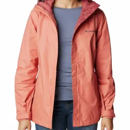 Columbia Orange Hooded Raincoat Jacket image 3