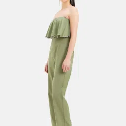 Kazo Olive Linen Maxi Jumpsuit image 3