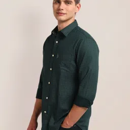 U.S. Polo Assn. Green Regular Fit Printed Shirt image 3