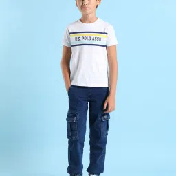 u.s. polo assn. US Polo Kids Boys White Cotton Printed T-Shirt image 3
