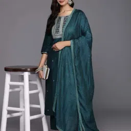 Gerua by Libas Blue Embroidered Kurta Set image 4