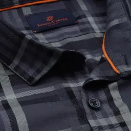 Simon Carter London Grey Checks Slim Fit Shirt image 5