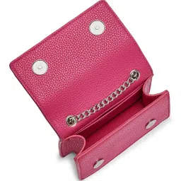 Miraggio Pink Textured Small Handbag image 3
