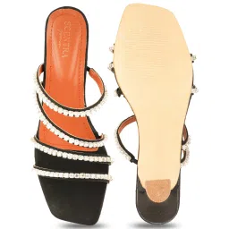 Scentra Women's Black Ethnic Sandals image 3