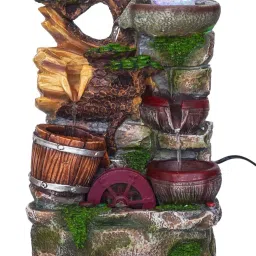 CHRONIKLE Multicolor Polyresin Designer Indoor 3 Steps Water Fountain image 3