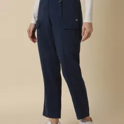 Allen Solly Navy Mid Rise Trousers image 3