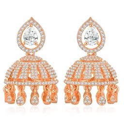 Peora Rose Gold Plated Jhumki Earrings for Women image 3