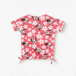 Fame Forever by Lifestyle Kids Red & White Cotton Floral Print T-Shirt image 3
