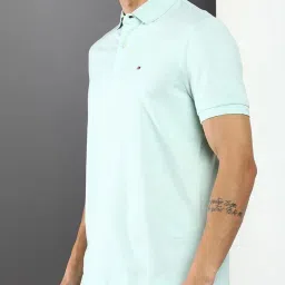 Tommy Hilfiger Green Cotton Regular Fit Polo T-Shirt image 3