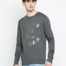 Being Human Dark Grey Regular Fit Printed Sweatshirt image 3