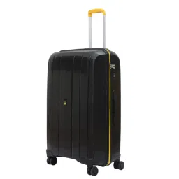 United Colors Of Benetton Wayfarer Black Textured Hard Cabin Trolley Bag - 56 Cms image 3