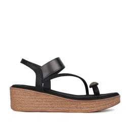 Inc.5 Women's Black Ankle Strap Wedges image 3