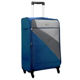 Carriall Grey & Blue 4 Wheel Large Soft Cabin Trolley - 112 cm image 3