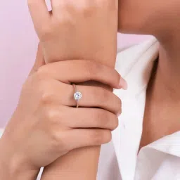 Zavya Solitaire Rhodium Plated 925 Sterling Silver Ring image 3