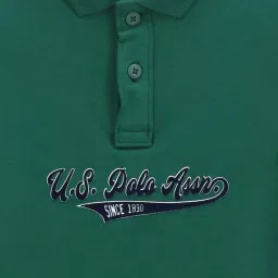 U.S. Polo Assn. Kids Green Printed Polo T-Shirt image 3