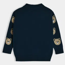 miarcus Mi Arcus Unisex Blue Cotton Printed Sweater image 3