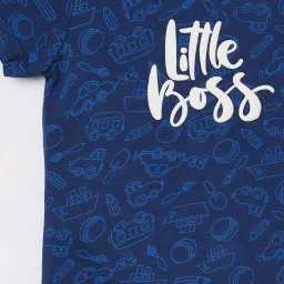 Juniors by Lifestyle Kids Blue Regular Fit Printed Cotton T-Shirt image 3