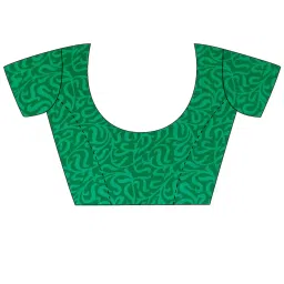 Saree Mall Navy & Green Printed Saree With Unstitched Blouse image 3