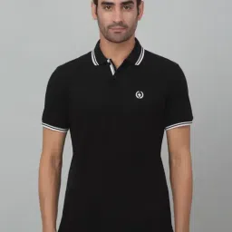 Cantabil Black Regular Fit Polo T-Shirt-image-7