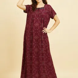 Sweet Dreams Maroon Printed Nighty image 3