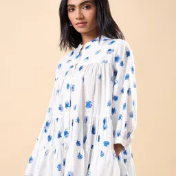 Marigold Lane Blue Cotton Relaxed Fit Printed Top image 3