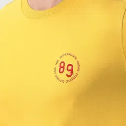 Peter England Yellow Cotton Slim Fit Sweatshirt image 4